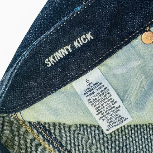 American Eagle Women's Dark Wash Skinny Kick Flare Jeans 6L - Picture 10 of 10